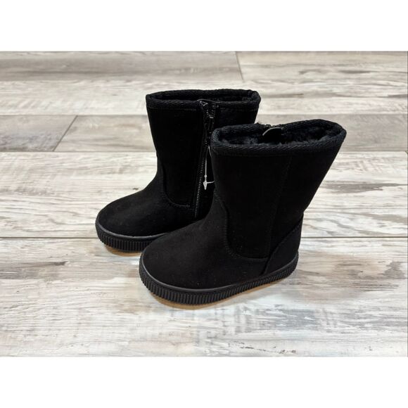 Cat & Jack Black Winter boots Girls Toddler Size 5 - Picture 1 of 12